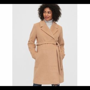 Gap Maternity Wool Blend Wrap Coat